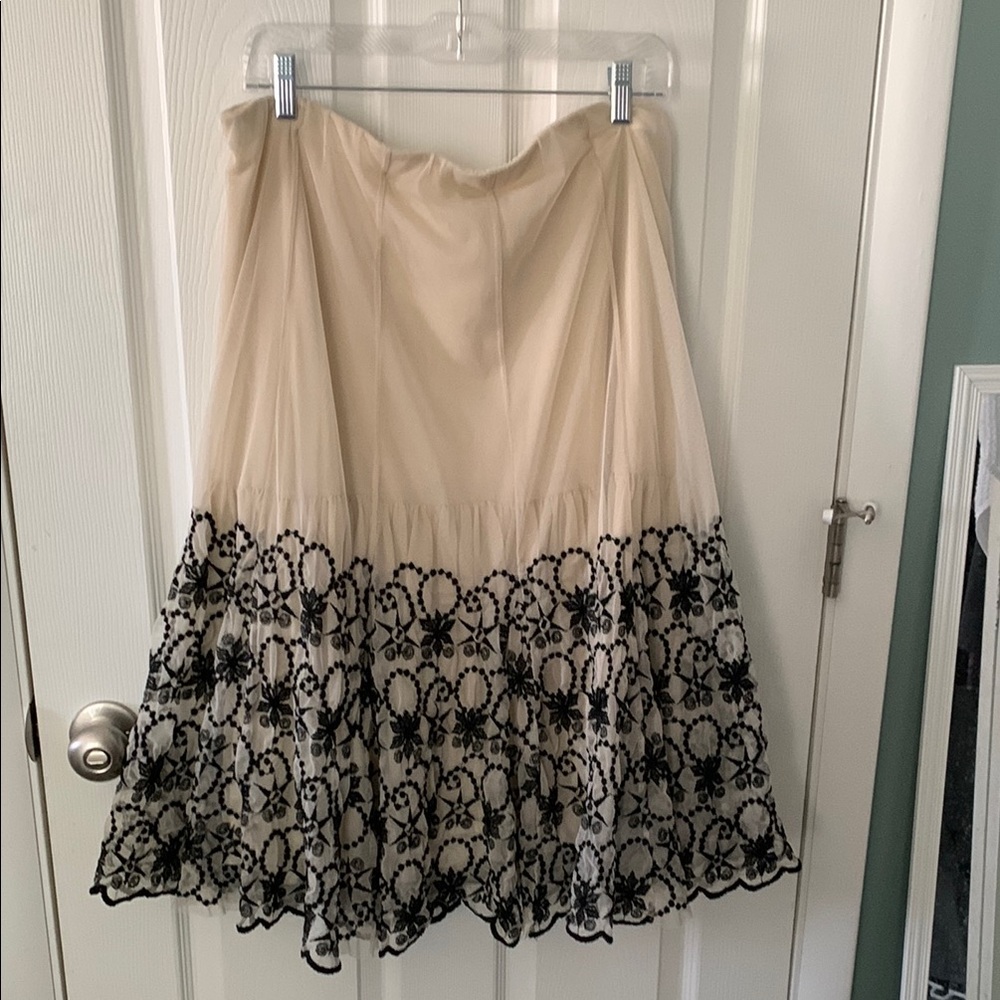 Style & Co Cream Fit and Flare Knee-Length Skirt